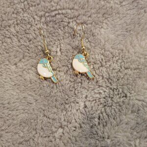 Birds #3  Womens Earrings One Pair Blue Hanging Dangle Aluminum Alloy E77E